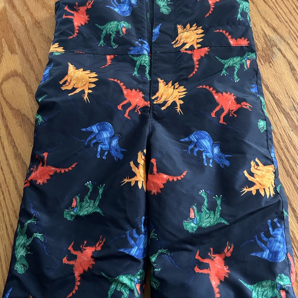 The Children's Place Blue Dinosaur snow bibs
